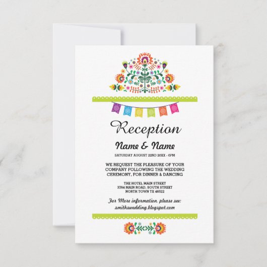 Trouwreceptie Fiesta Kaarten Mexicaanse Insteekkaa (Voorkant)