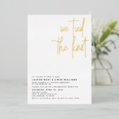 Trouwreceptie Folie Uitnodiging 'We Knoopte de Kno (Staand Voorkant)