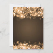 Trouwreceptie Fonkelende Lichten Goud Kaart (Achterkant)