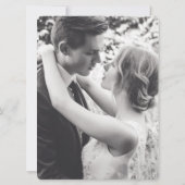 Trouwreceptie foto met blos roze bladmonogram kaart (Achterkant)