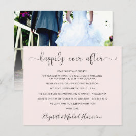 Trouwreceptie Foto Roze Uitnodiging Lage Kosten