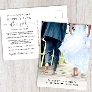 Trouwreceptie Foto Save the Date Aankondigingskaart