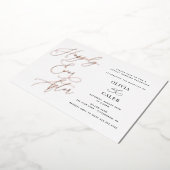 Trouwreceptie 'Gelukkig tot het eind der tijden' Folie Uitnodiging (Gedraaid)