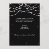 Trouwreceptie Glanzende Snaar Zwart Informatiekaartje (Voorkant)