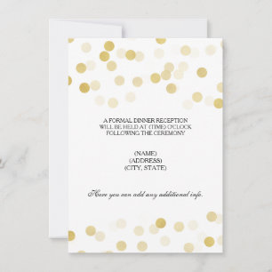 Trouwreceptie Goud Folie Glitter Lichten Kaart