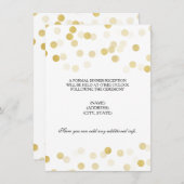 Trouwreceptie Gouden Folie Glitterende Lichten Kaart (Voorkant / Achterkant)