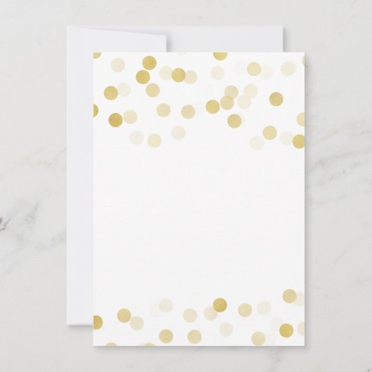 Trouwreceptie Gouden Folie Glitterende Lichten Kaart (Achterkant)