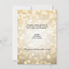 Trouwreceptie Gouden Glitterlichten RSVP Kaartje