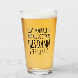 Trouwreceptie Grappige gepersonaliseerde bierglaze Glas