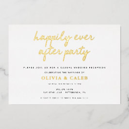 Trouwreceptie 'Happily Ever After'  Folie Uitnodiging