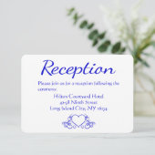 Trouwreceptie Hart Bloemstuk in Kobaltblauw uit de Kaart (Staand voorkant)