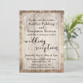 Trouwreceptie Hout met lichte roestige tint en lic Kaart (Staand voorkant)