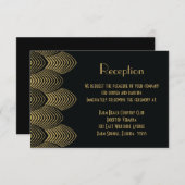 Trouwreceptie in Art Deco-stijl uit de jaren '20 Informatiekaartje (Voorkant / Achterkant)