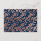 Trouwreceptie in Rose Goud en Marineblauw Informatiekaartje (Achterkant)