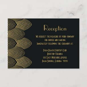 Trouwreceptie in Vintage 20's Art Deco stijl met g Informatiekaartje