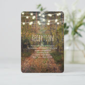 Trouwreceptie-info over het betoverde bospad kaart (Staand voorkant)