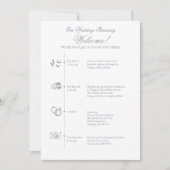 Trouwreceptie Itinerary Tijdlijn in Grijs (Voorkant)