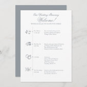 Trouwreceptie Itinerary Tijdlijn in Grijs (Voorkant / Achterkant)