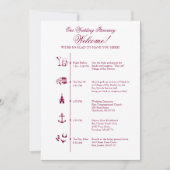 Trouwreceptie Itinerary Tijdlijn in Wijn Kaart (Voorkant)