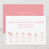 Trouwreceptie Itinerary Tijdlijn Programmakaart (Voorkant / Achterkant)