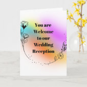Trouwreceptie Kaart (Gele Bloem)