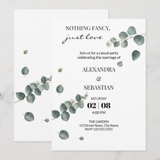 Trouwreceptie Kaart (Voorkant / Achterkant)