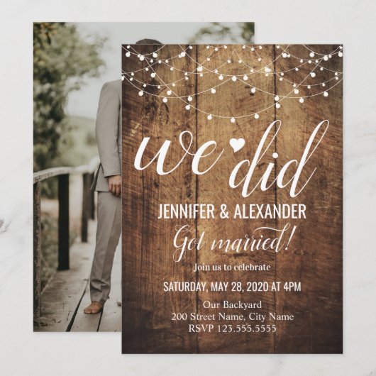 Trouwreceptie Kaart (Voorkant / Achterkant)