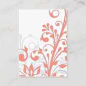 Trouwreceptie Kaart Abstract Bloemen Koraal Grijs (Achterkant)