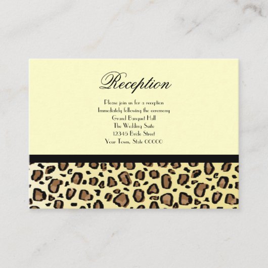 Trouwreceptie Kaarten Leopard Print (Voorkant)