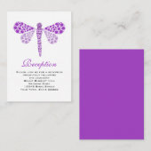 Trouwreceptie Kaarten Paarse & witte libel (Voorkant / Achterkant)