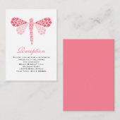 Trouwreceptie Kaarten Roze & Witte libel (Voorkant / Achterkant)