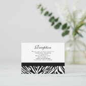 Trouwreceptie Kaarten Zwart-wit Zebra (Staand voorkant)