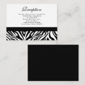 Trouwreceptie Kaarten Zwart-wit Zebra (Voorkant / Achterkant)