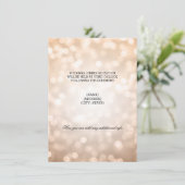 Trouwreceptie Koperen Glitterlichten Informatiekaartje (Staand voorkant)