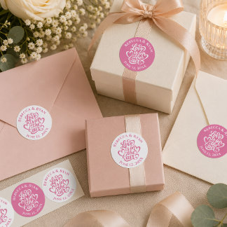 Trouwreceptie 'Liefde is in de Lucht' Ronde Sticker