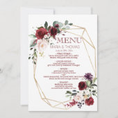 Trouwreceptie menu kaart bloem (Voorkant)