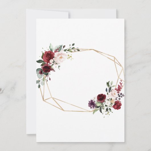 Trouwreceptie menu kaart bloem (Achterkant)