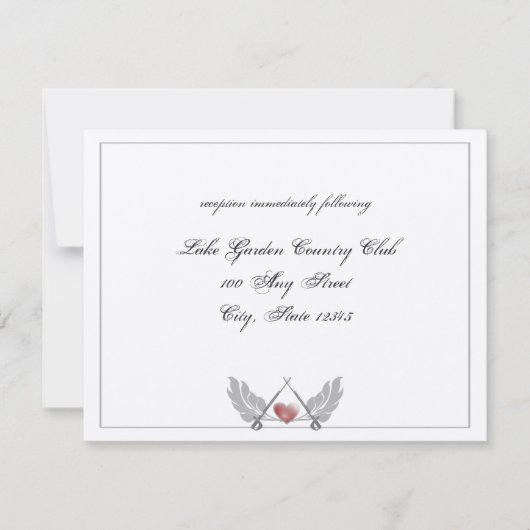 Trouwreceptie met beschermd hart kaart (Voorkant)