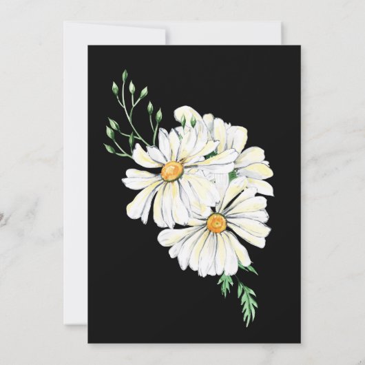 Trouwreceptie met donkere stemming en witte madeli kaart (Achterkant)