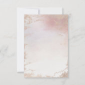 Trouwreceptie met ombre roze roze bevroren folie kaart (Achterkant)