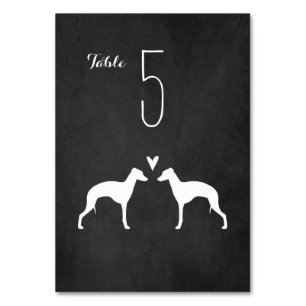 Trouwreceptie met silhouetten van Italiaanse hazew Kaart