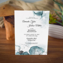 Trouwreceptie met turquoise aquarel schets