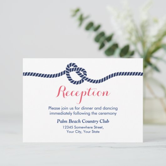 Trouwreceptie met zeevaartthema informatiekaartje (Staand voorkant)