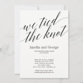 Trouwreceptie Modern Script 'We Tied The Knot' Kaart (Voorkant)