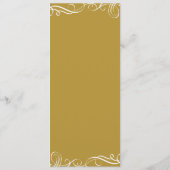 Trouwreceptie | Moderne typografie (Goud) Menu (Achterkant)