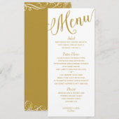 Trouwreceptie | Moderne typografie (Goud) Menu (Voorkant / Achterkant)