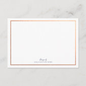 Trouwreceptie op de Navy Copper Winter Trees Avenu Informatiekaartje (Achterkant)