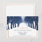 Trouwreceptie op Laan met Navy Koperen Winterbomen Informatiekaartje (Voorkant / Achterkant)