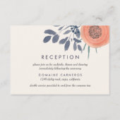 Trouwreceptie Peach Poppies Informatiekaartje (Voorkant)