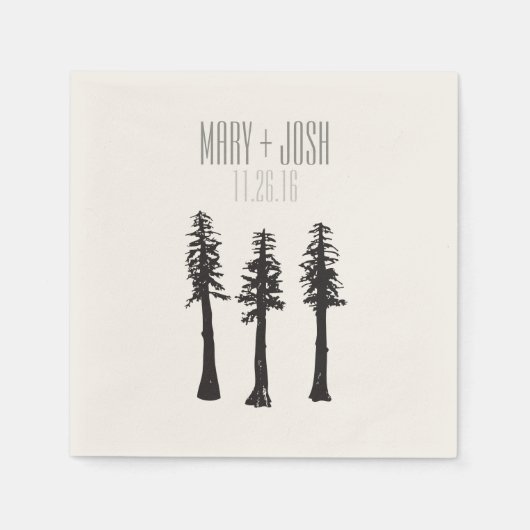 Trouwreceptie Redwood Trees Cocktail servet (Voorkant)